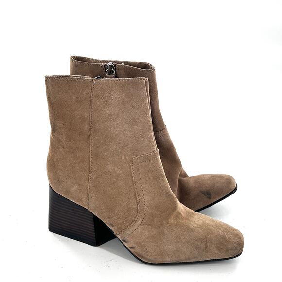 Blondo Salome Suede Boots 9.5 Tan NWOT Ankle Booties Waterproof Heel Capsule - Picture 6 of 9